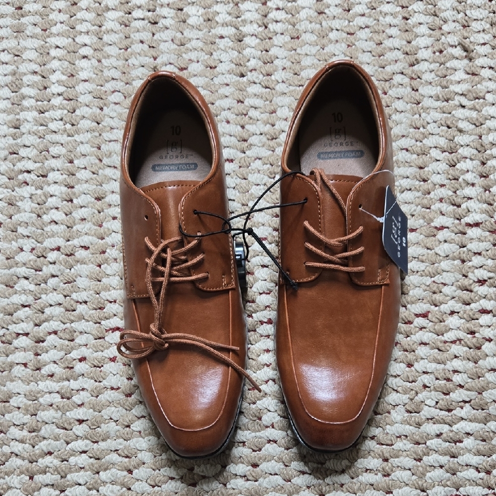 George Memory Foam Tommy Dress Oxford Size 10 Brown Shoes